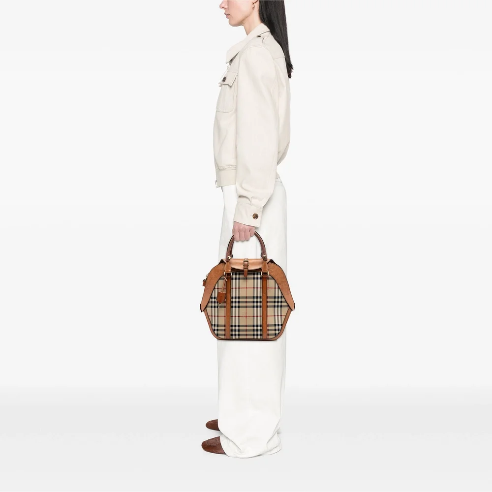 Pre-Loved Burberry Medium Haymarket Check Coated Canvas Orchard Bowling Bag